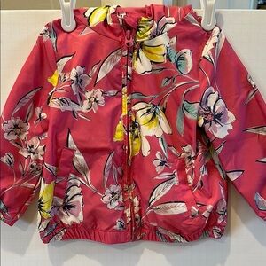 Baby Gap Floral Pink Rain Jacket 18-24 months